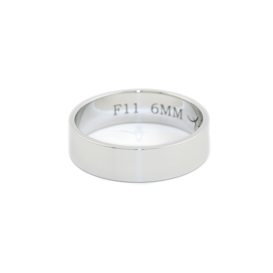 White Gold x 6mm Flat Pipe Band - Kingdom Jewelry