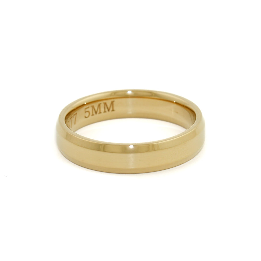 Yellow Gold x 5mm Bevelled-Edge Comfort Band - Kingdom Jewelry