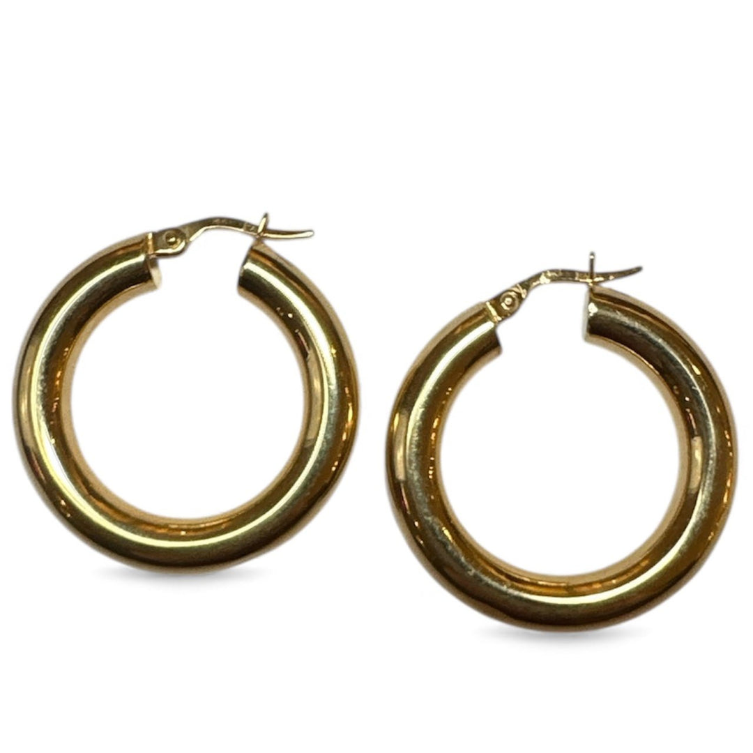 Yellow Gold x 5mm Midi Tube Hoops - Kingdom Jewelry