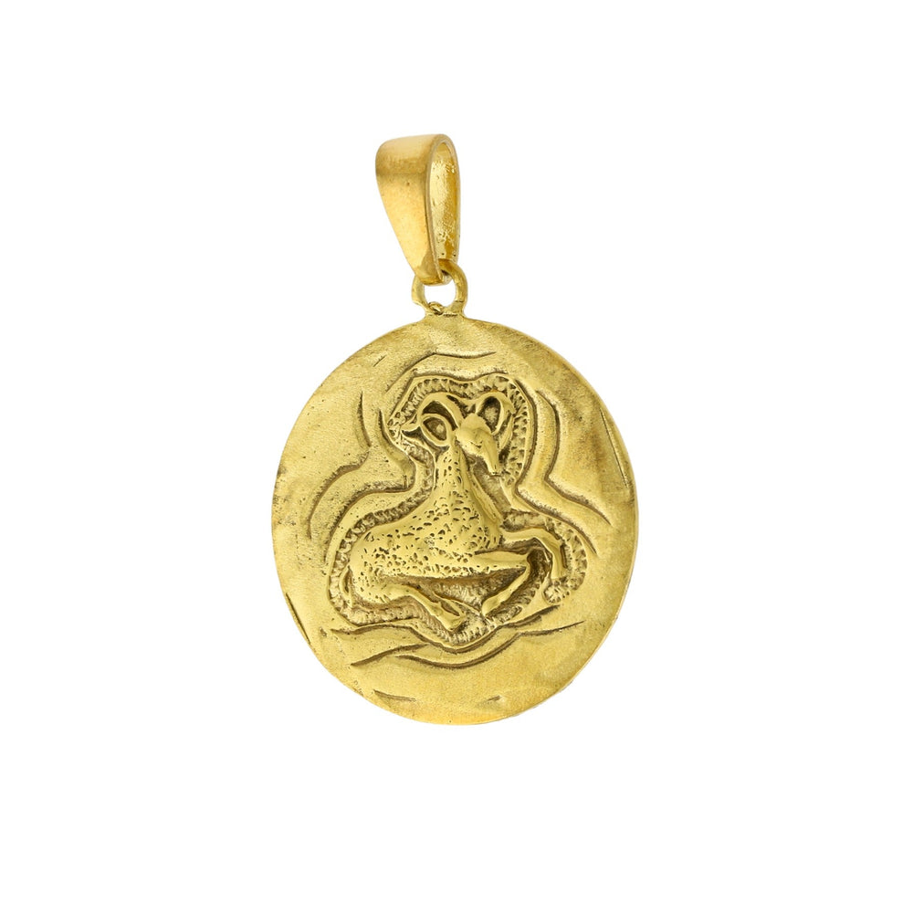 
                      
                        Yellow Gold x "Aries" 22mm Zodiac Pendant - Kingdom Jewelry
                      
                    