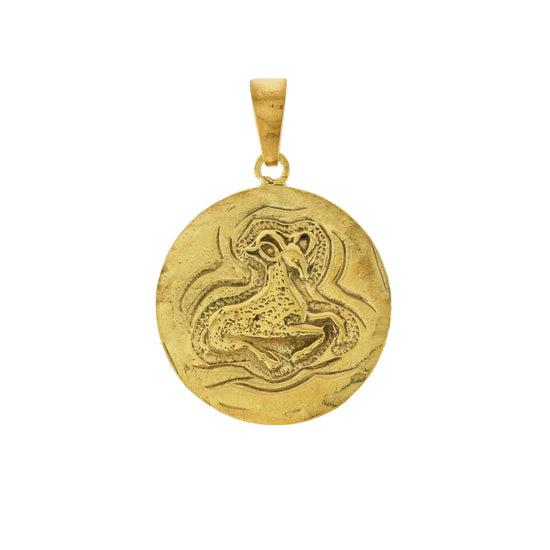 Yellow Gold x "Aries" 22mm Zodiac Pendant - Kingdom Jewelry