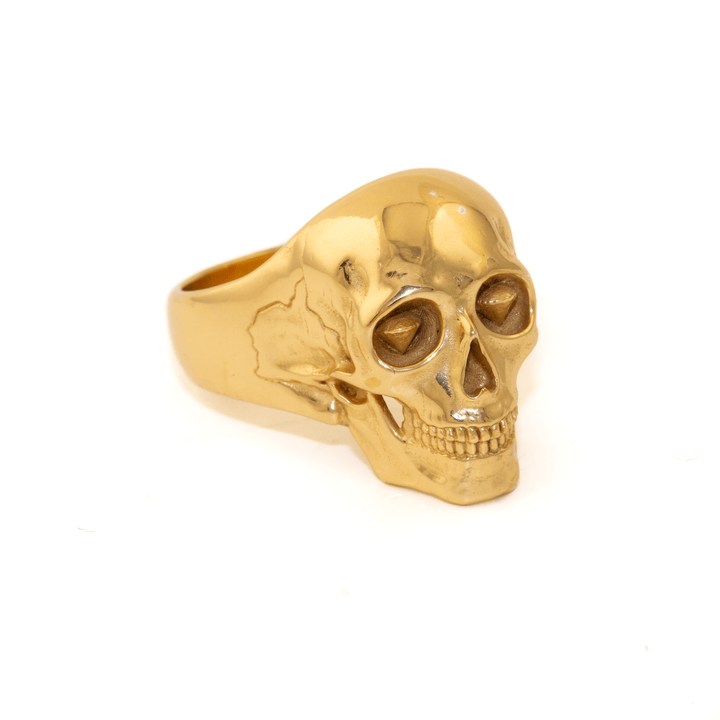 Yellow Gold x "Arnold" Death Skull Ring” - Kingdom Jewelry