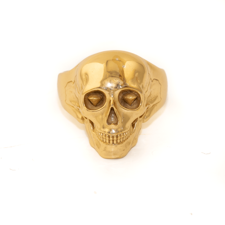 Yellow Gold x "Arnold" Death Skull Ring” - Kingdom Jewelry