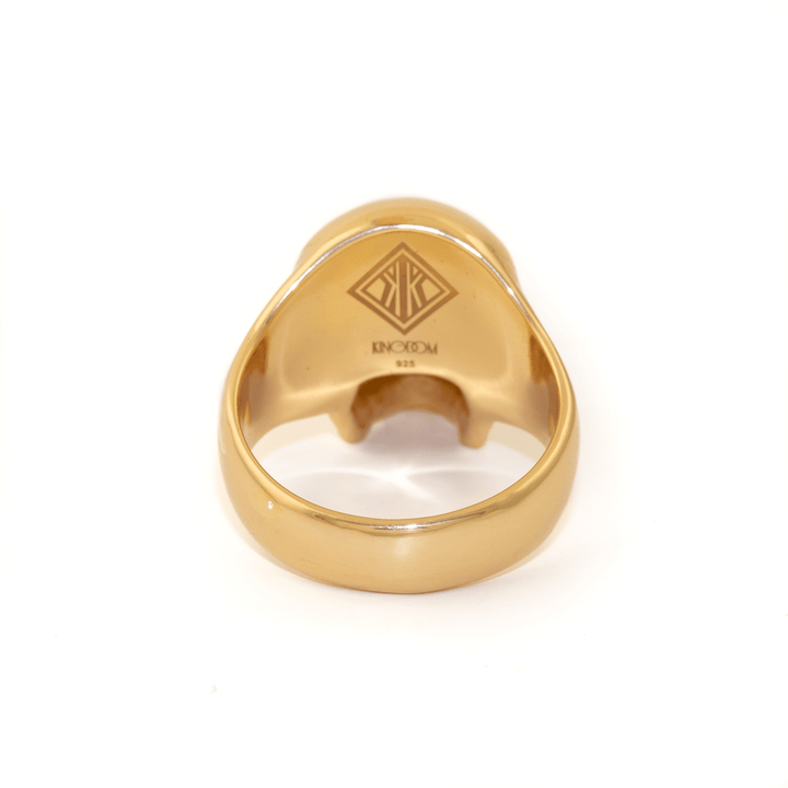 Yellow Gold x "Arnold" Death Skull Ring” - Kingdom Jewelry