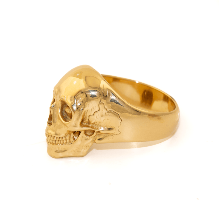 Yellow Gold x "Arnold" Death Skull Ring” - Kingdom Jewelry