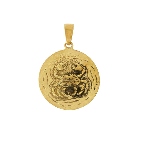 Yellow Gold x "Cancer" 22mm Zodiac Pendant - Kingdom Jewelry