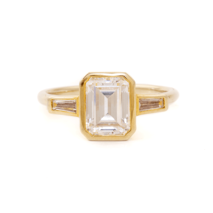 Yellow Gold x Emerald Cut & Side Baguette Diamond Bespoke Set - Kingdom Jewelry