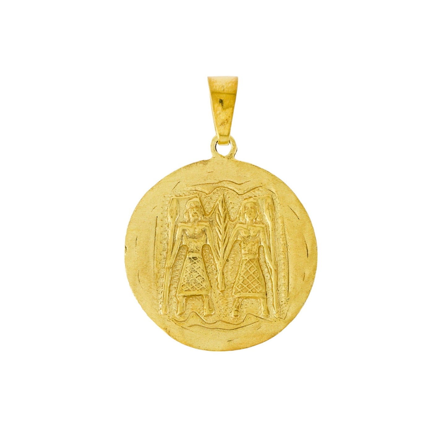 Yellow Gold x "Gemini" 22mm Zodiac Pendant - Kingdom Jewelry