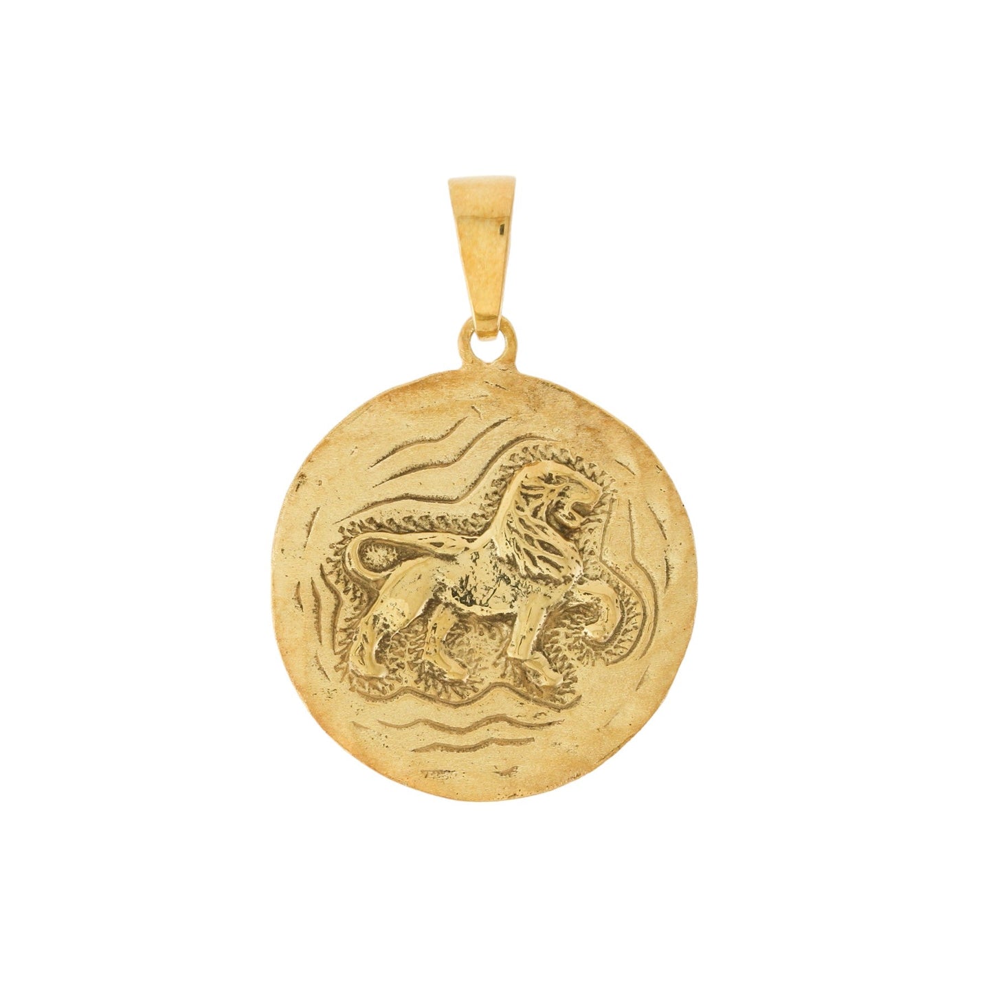 Yellow Gold x "Leo" 22mm Zodiac Pendant - Kingdom Jewelry