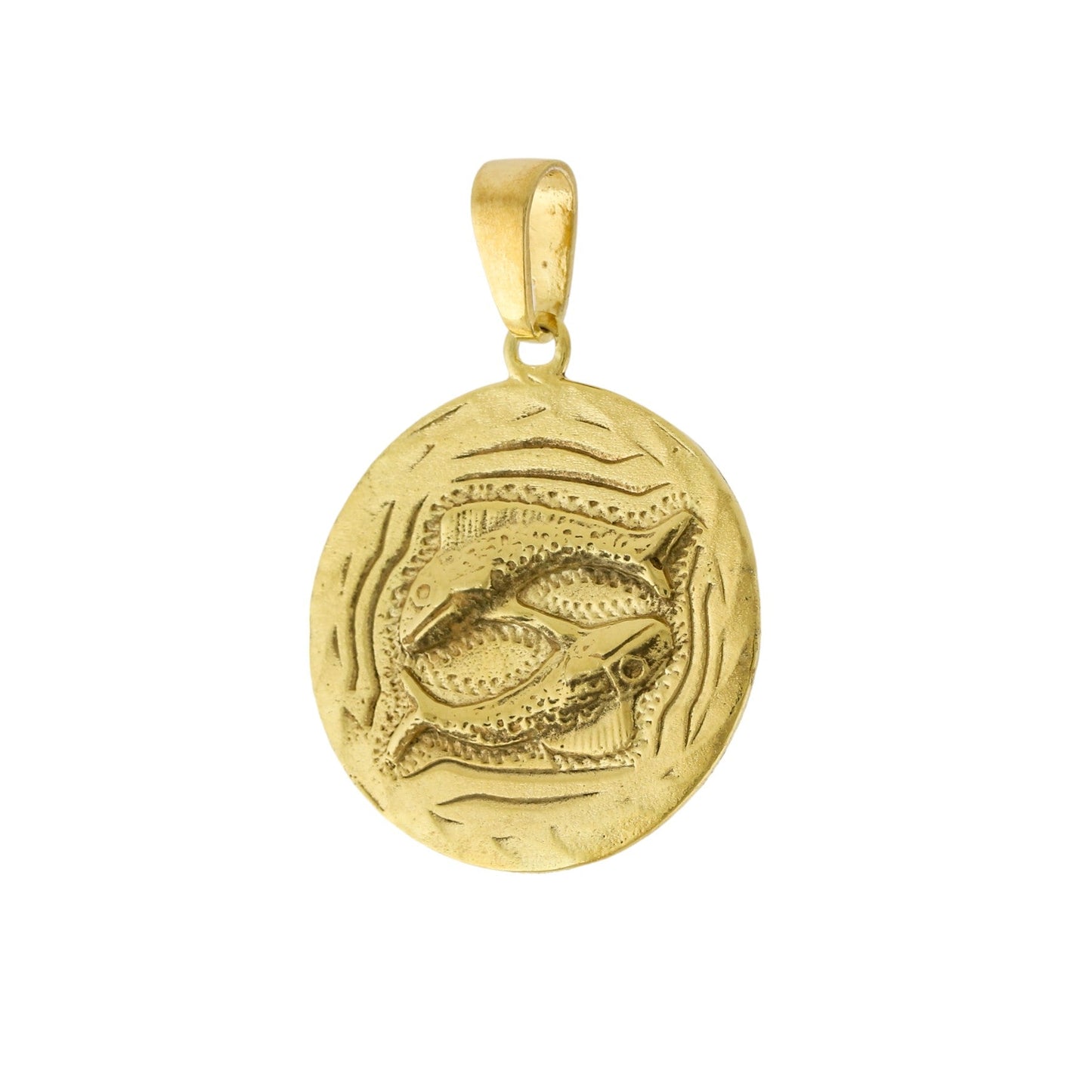 Yellow Gold x "Pisces" 22mm Zodiac Pendant - Kingdom Jewelry