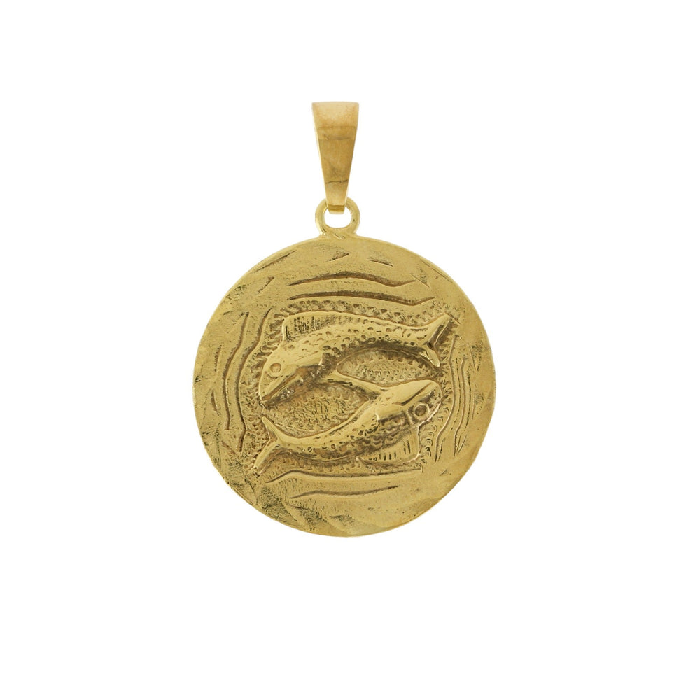 
                      
                        Yellow Gold x "Pisces" 22mm Zodiac Pendant - Kingdom Jewelry
                      
                    