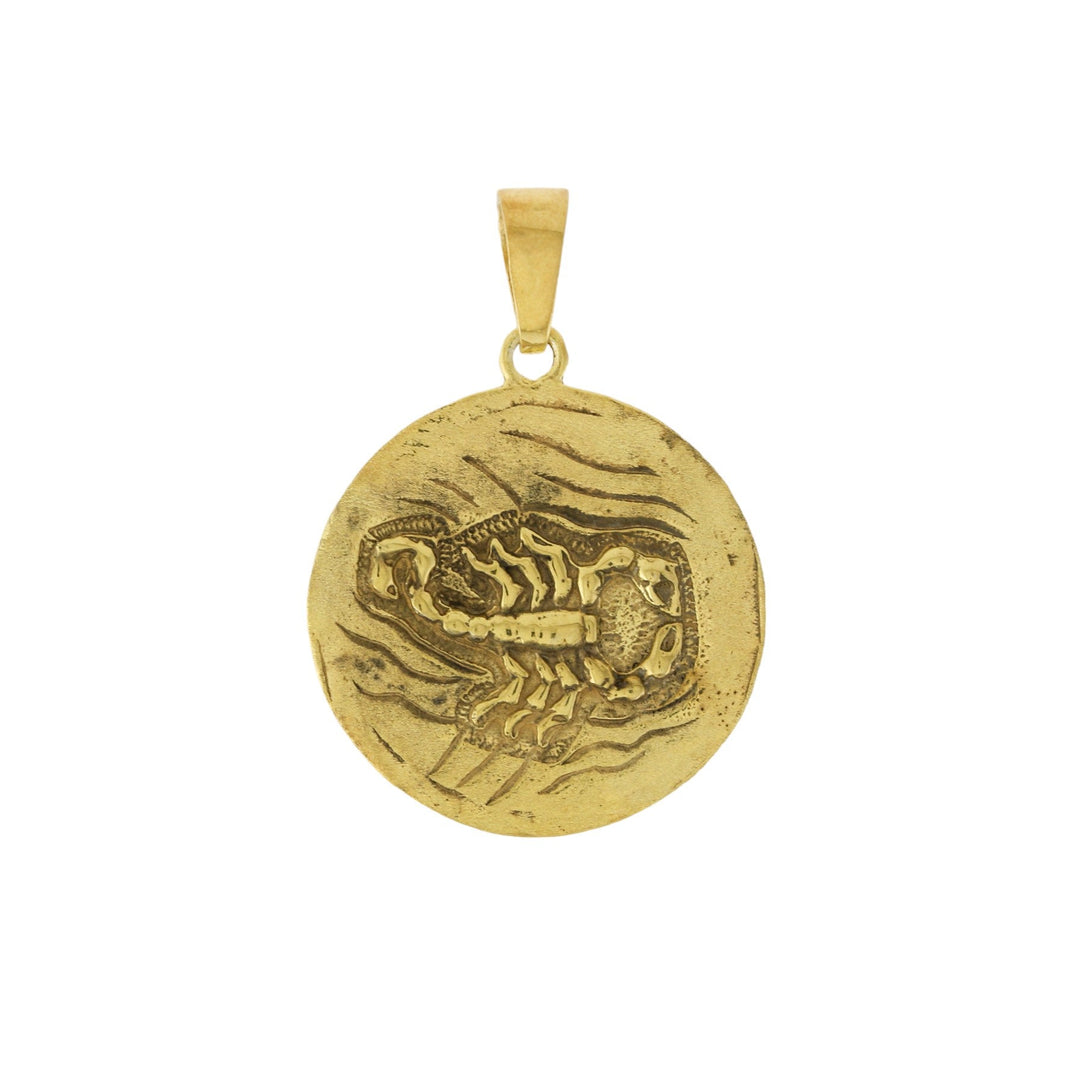 Yellow Gold x "Scorpio" 22mm Zodiac Pendant - Kingdom Jewelry