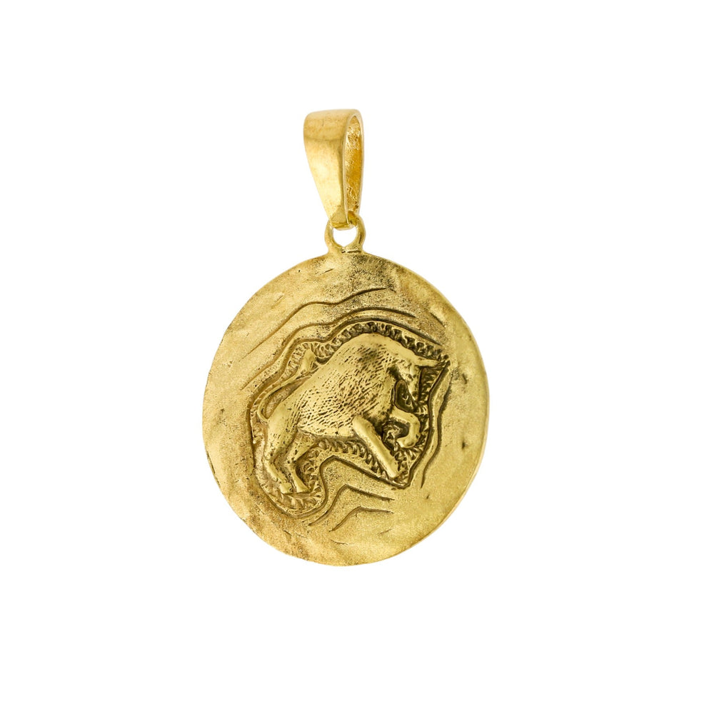 
                      
                        Yellow Gold x "Taurus" 22mm Zodiac Pendant - Kingdom Jewelry
                      
                    