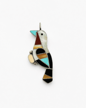 Zuni Inlay Bird Pendant - Kingdom Jewelry