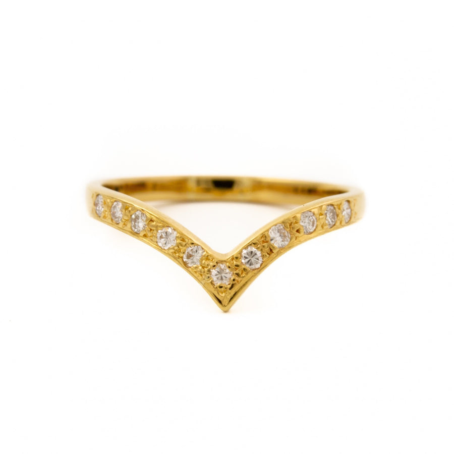 10 K Gold x Diamond Tiara Band Ring - Kingdom Jewelry