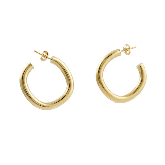 10k Gold x 5mm Squoval Hoop Earrings - Kingdom Jewelry