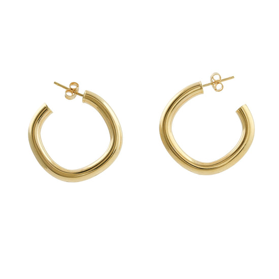10k Gold x 5mm Squoval Hoop Earrings - Kingdom Jewelry