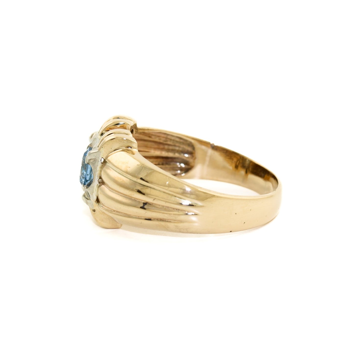 10k Gold x Aqua Marine Ring - Kingdom Jewelry