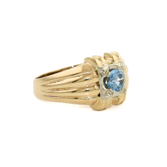 10k Gold x Aqua Marine Ring - Kingdom Jewelry