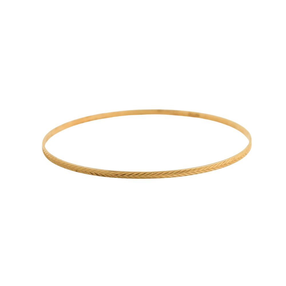 10k Gold x Chevron-Patterned Bangle - Kingdom Jewelry