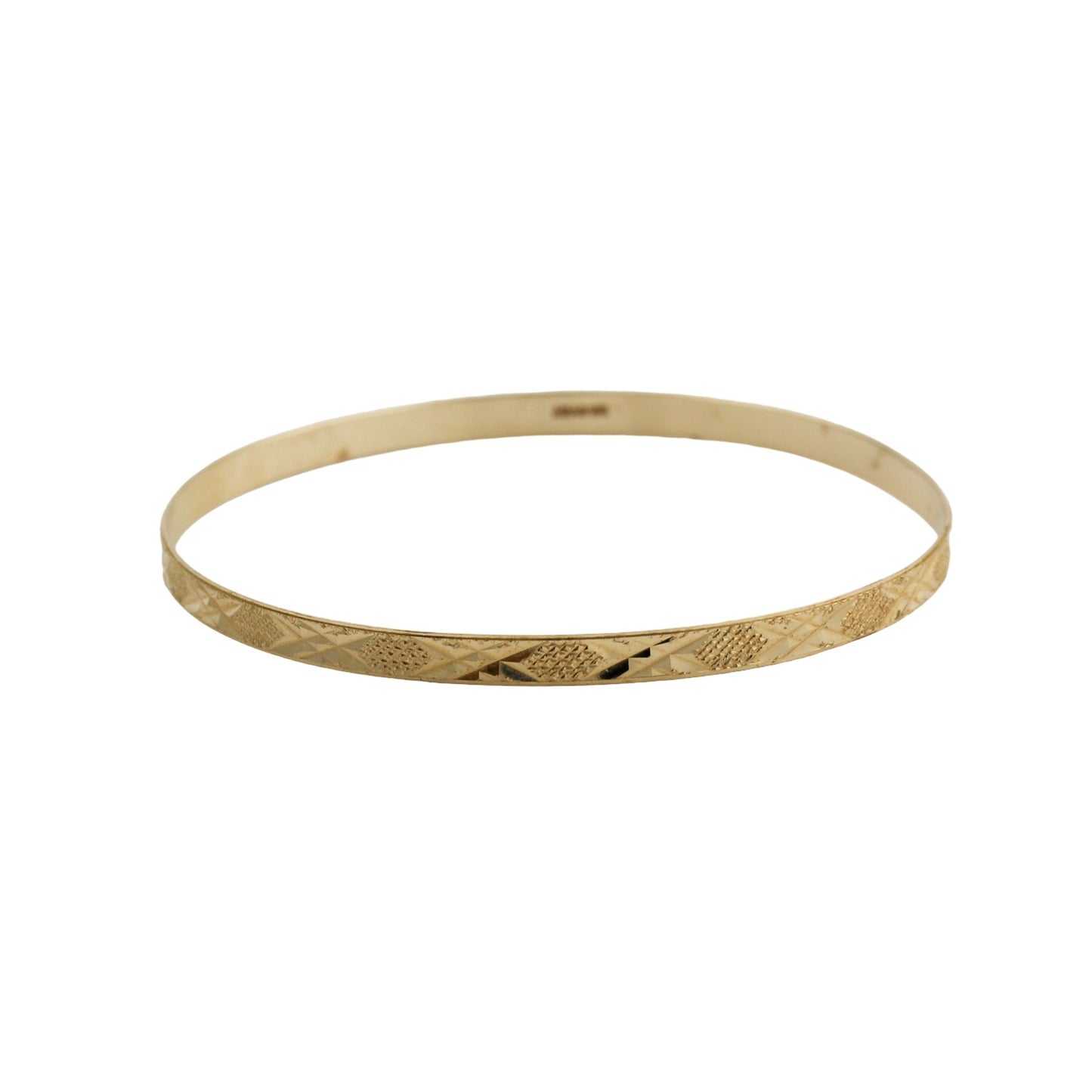 10k Textured Vintage Gold Bangle - Kingdom Jewelry