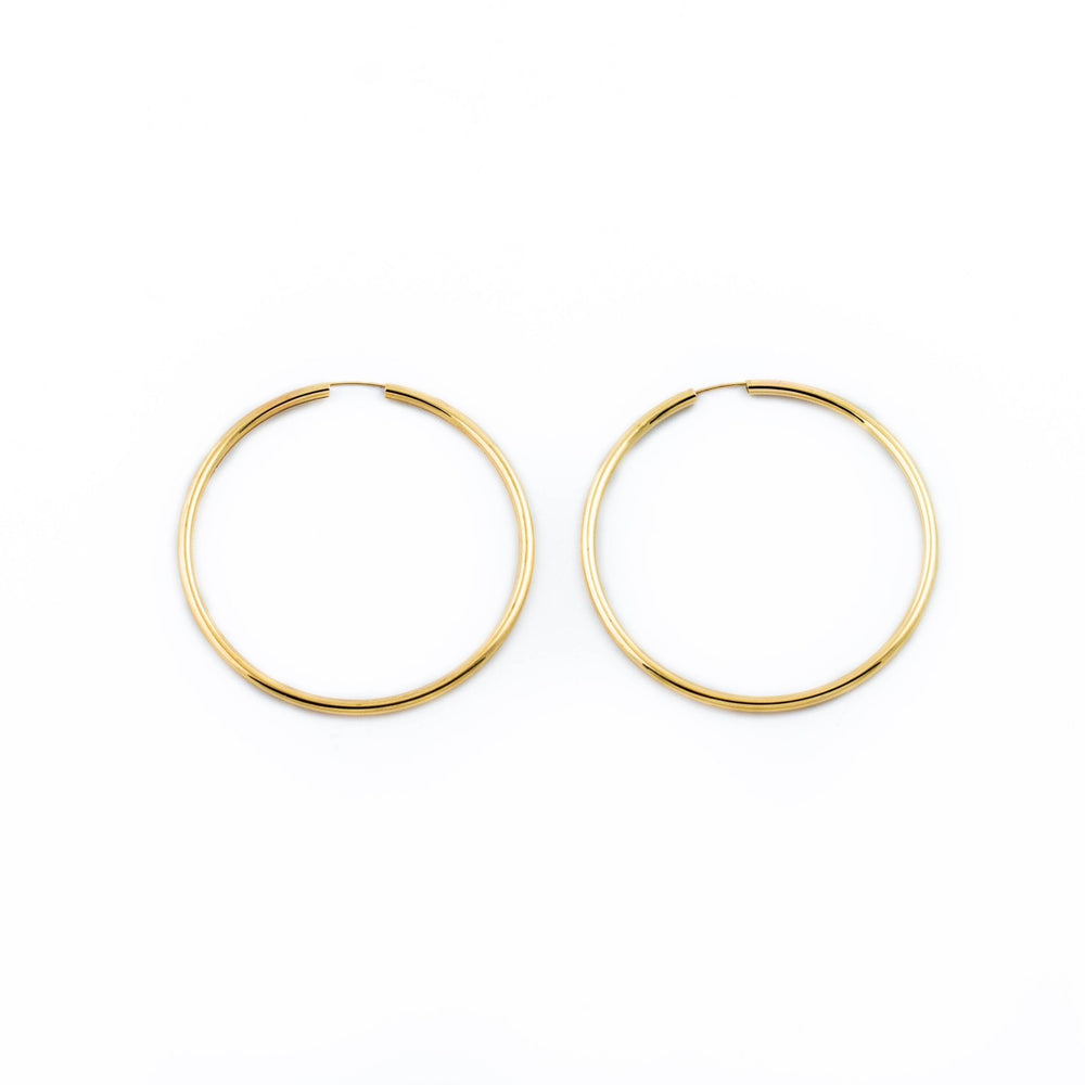 10KT Gold Pipe Hoop - Kingdom Jewelry