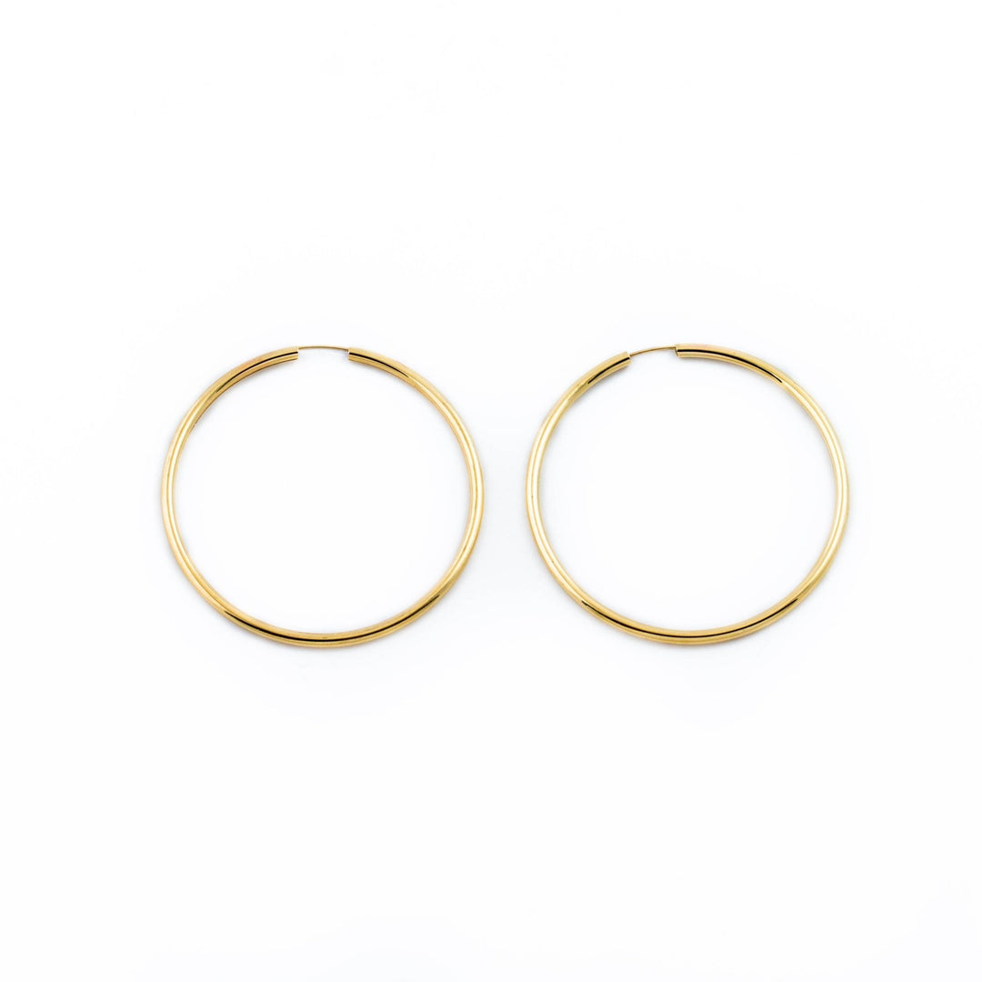 10KT Gold Pipe Hoop - Kingdom Jewelry