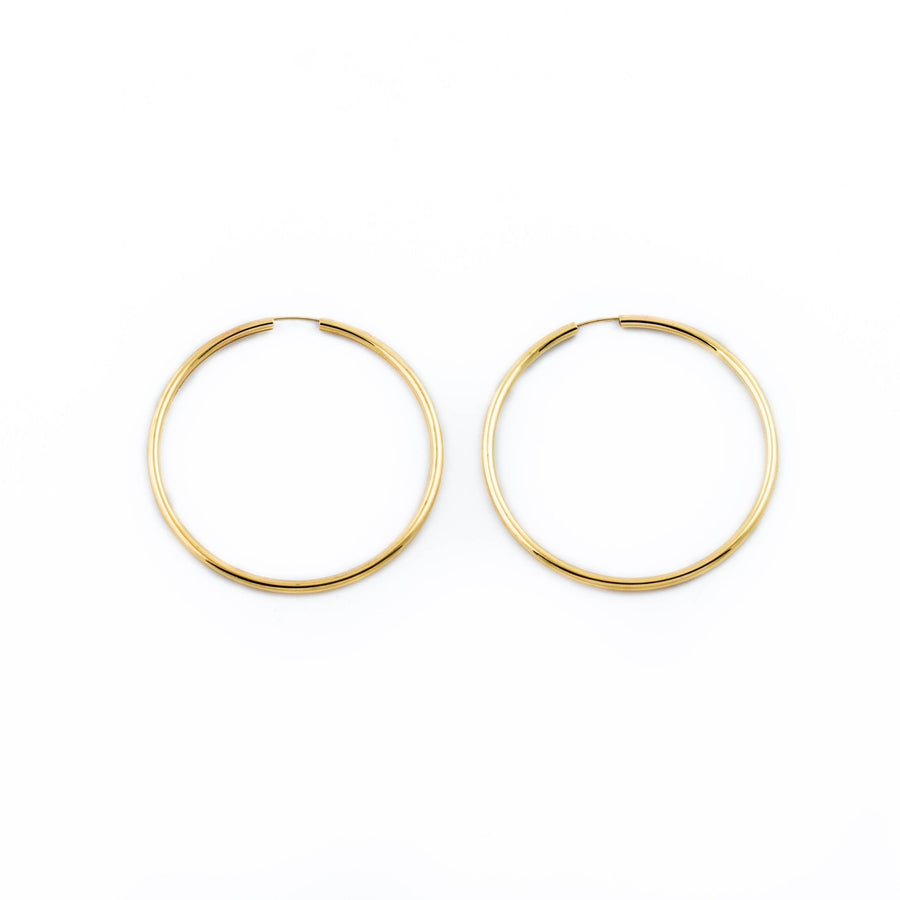 10KT Gold Pipe Hoop - Kingdom Jewelry