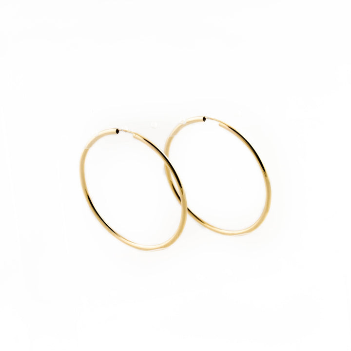 10KT Gold Pipe Hoop - Kingdom Jewelry