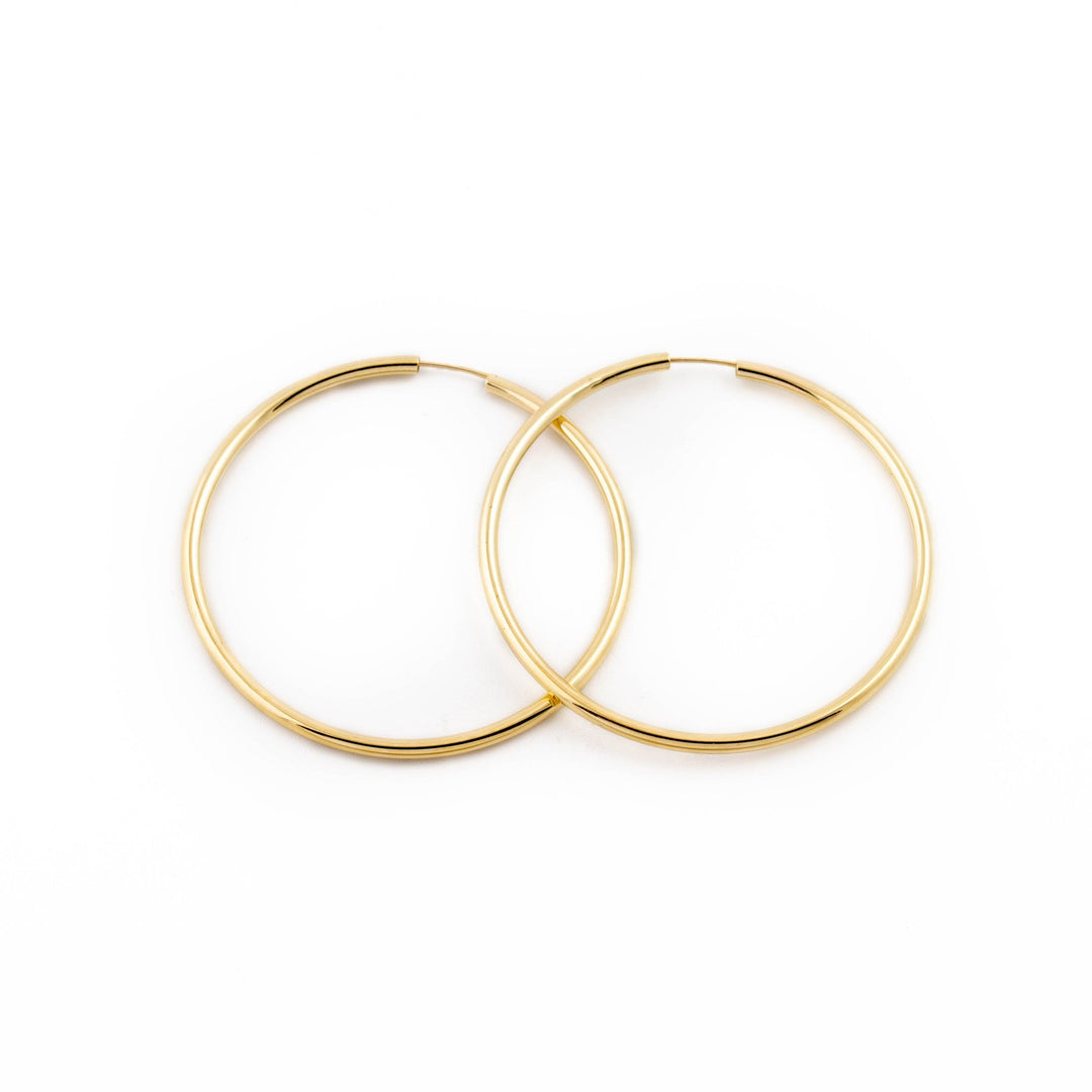 10KT Gold Pipe Hoop - Kingdom Jewelry