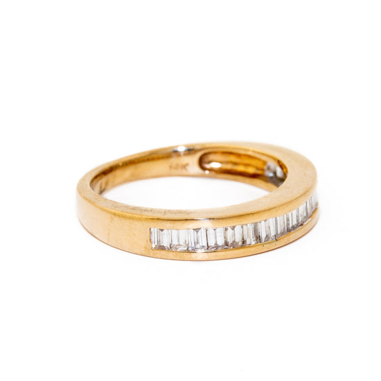 14 KT Channel Set Baguette Ring Diamond Ring - Kingdom Jewelry