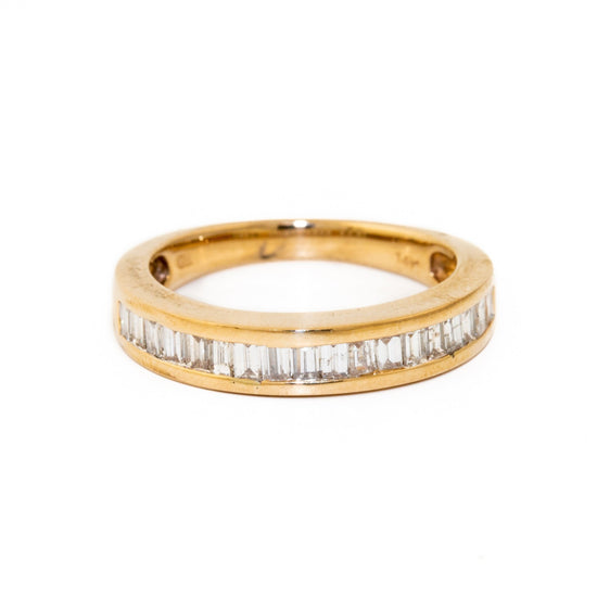 14 KT Channel Set Baguette Ring Diamond Ring - Kingdom Jewelry