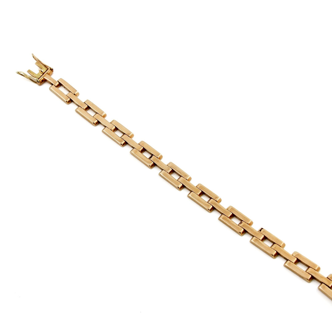 14 KT Gold Rectangle Link Bracelet - Kingdom Jewelry