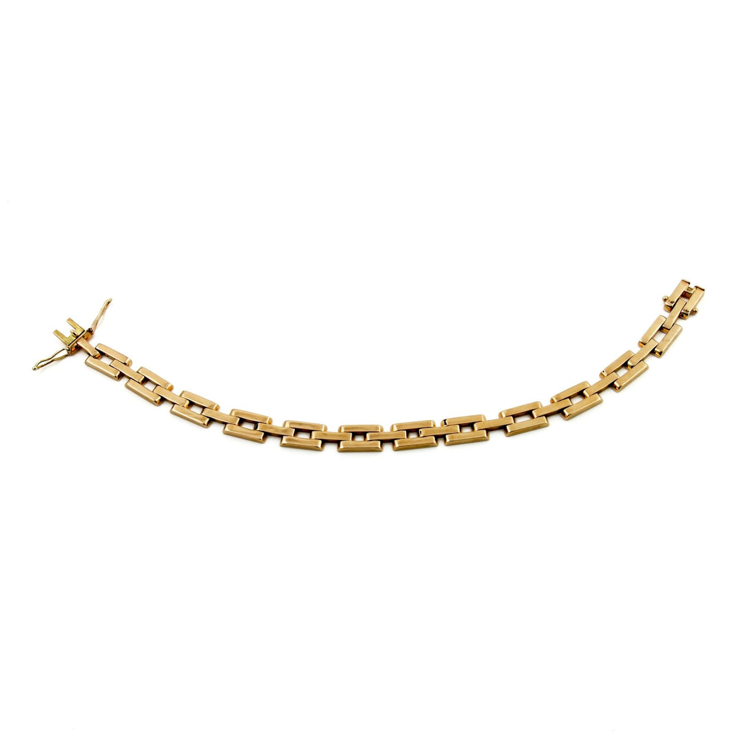 14 KT Gold Rectangle Link Bracelet - Kingdom Jewelry