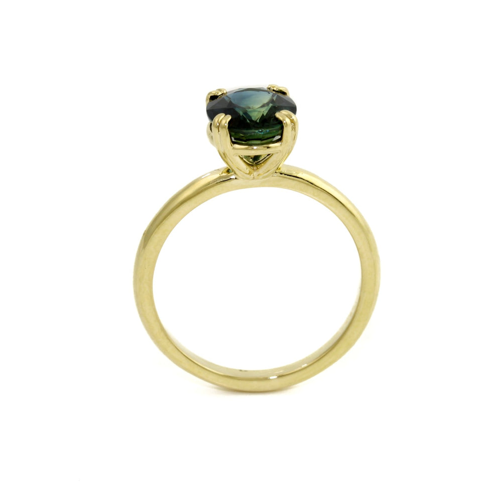 
                      
                        14 KT Gold Teal Sapphire Solitaire Ring - Kingdom Jewelry
                      
                    