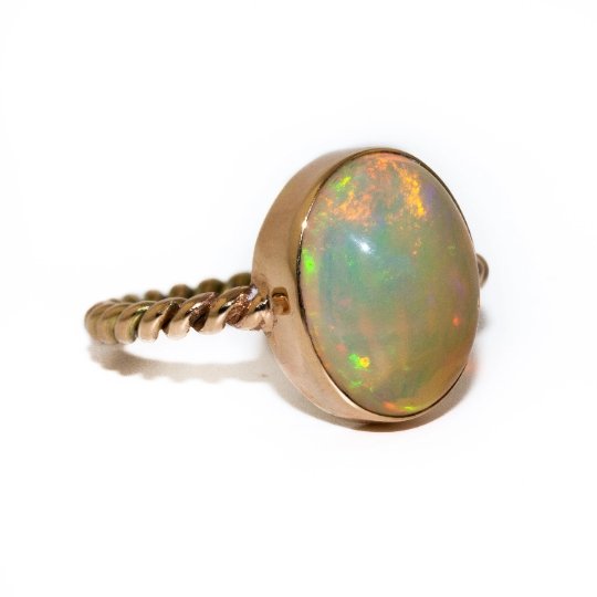 
                      
                        14 KT Gold x Welo Opal Rope-Band Ring - Kingdom Jewelry
                      
                    