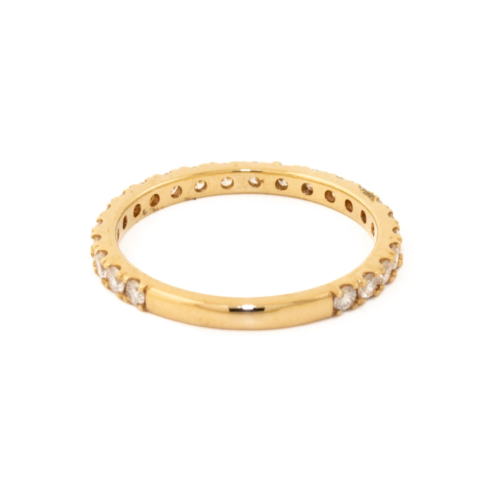 14 KT Gold x Pave Diamond Engagement Band - Kingdom Jewelry