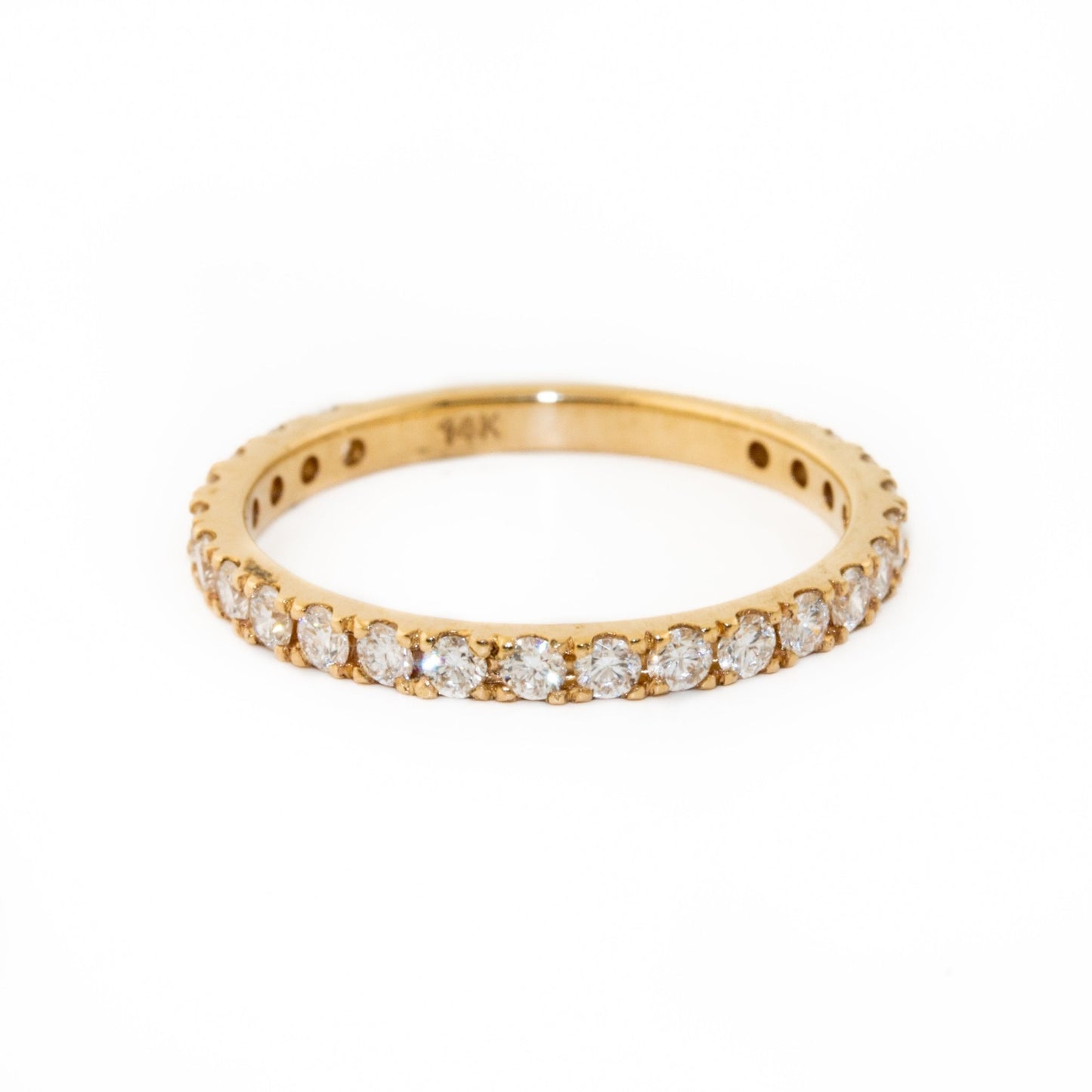 14 KT Gold x Pave Diamond Engagement Band - Kingdom Jewelry