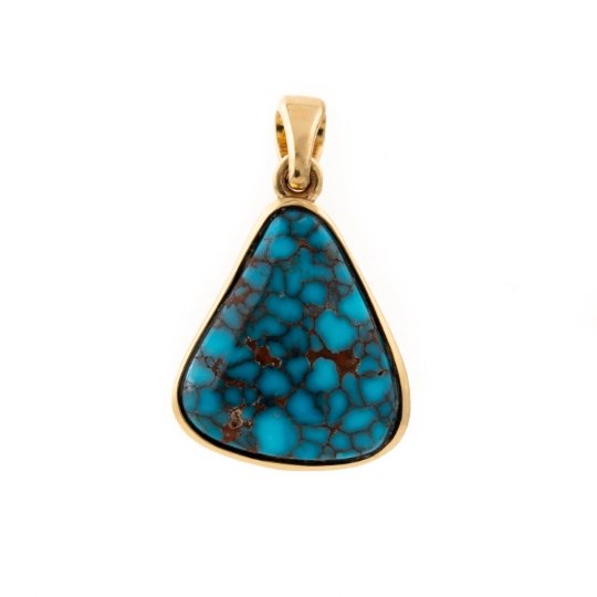 14K Blue Egyptian Turquoise Pendant - Kingdom Jewelry