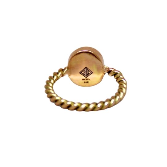 14K Circular Golden Turquoise Ring - Kingdom Jewelry