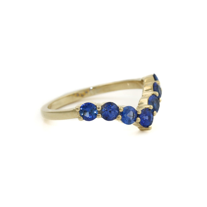 14k Cornflower Blue Sapphire Tiara Band - Kingdom Jewelry