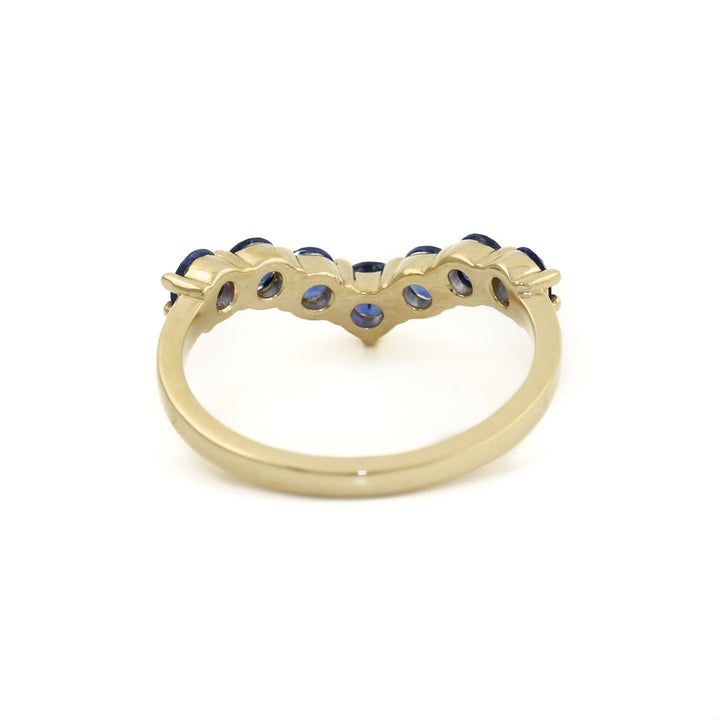 14k Cornflower Blue Sapphire Tiara Band - Kingdom Jewelry