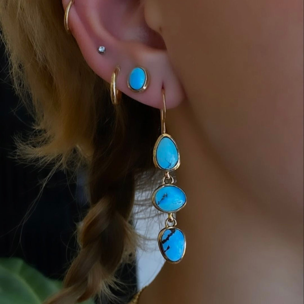 
                      
                        14K "Desert Skies" Vibrant Blue Turquoise Earrings - Kingdom Jewelry
                      
                    