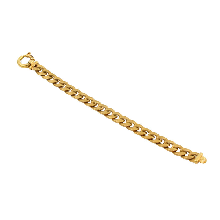 14k Double Finish Chunky Gold Curb Pendant - Kingdom Jewelry