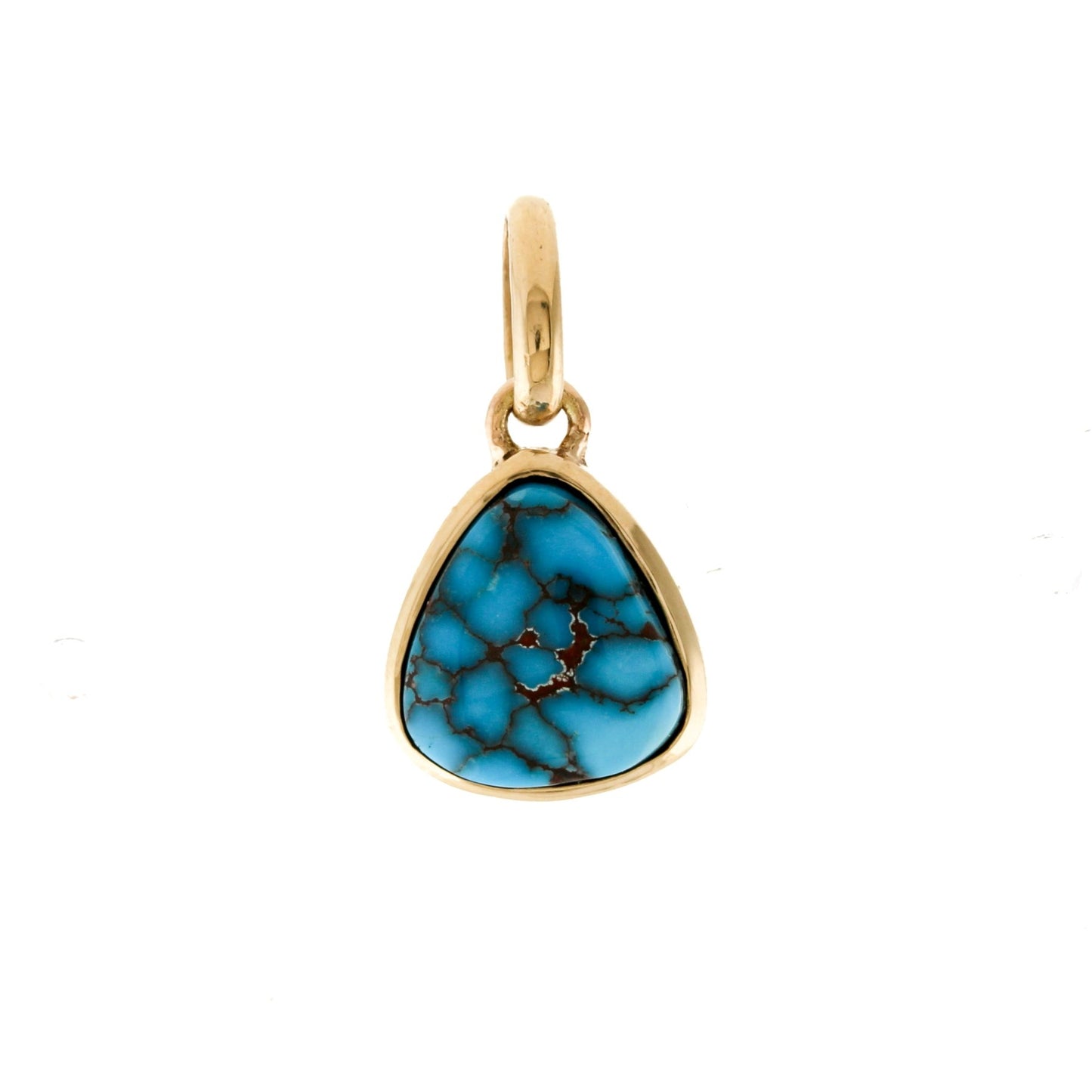 14K Egyptian Turquoise Pear Shape Pendant - Kingdom Jewelry