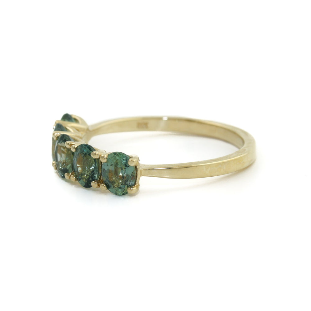 
                      
                        14k Five-Stone Teal Sapphire Band - Kingdom Jewelry
                      
                    