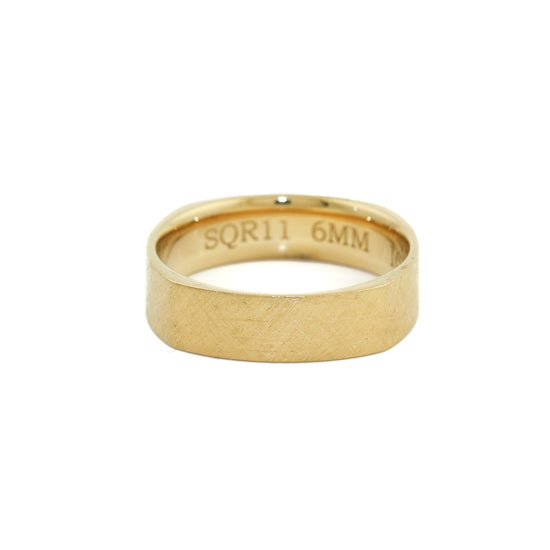 14k Gold 6mm Square Wedding Band - Kingdom Jewelry