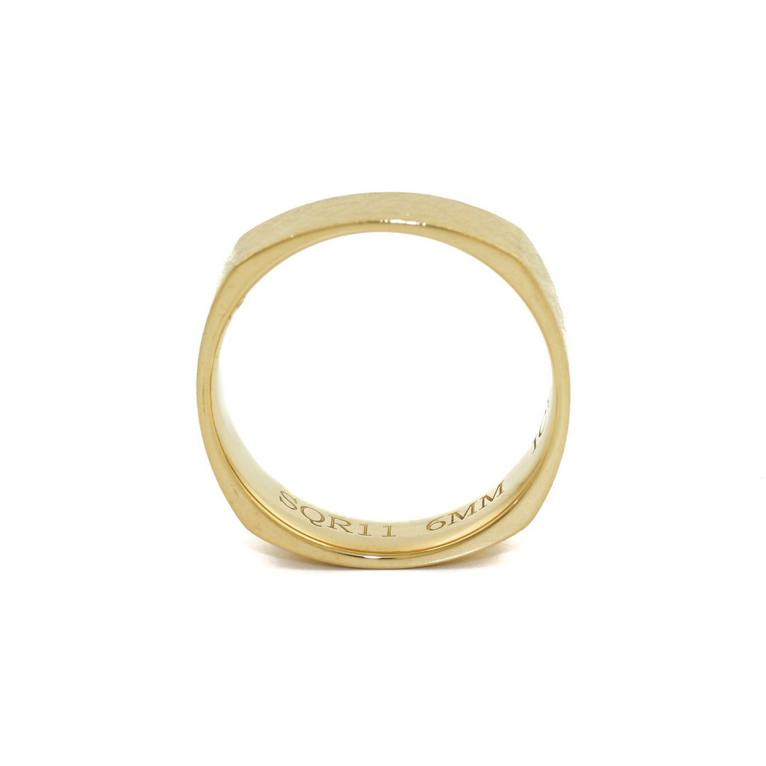 14k Gold 6mm Square Wedding Band - Kingdom Jewelry