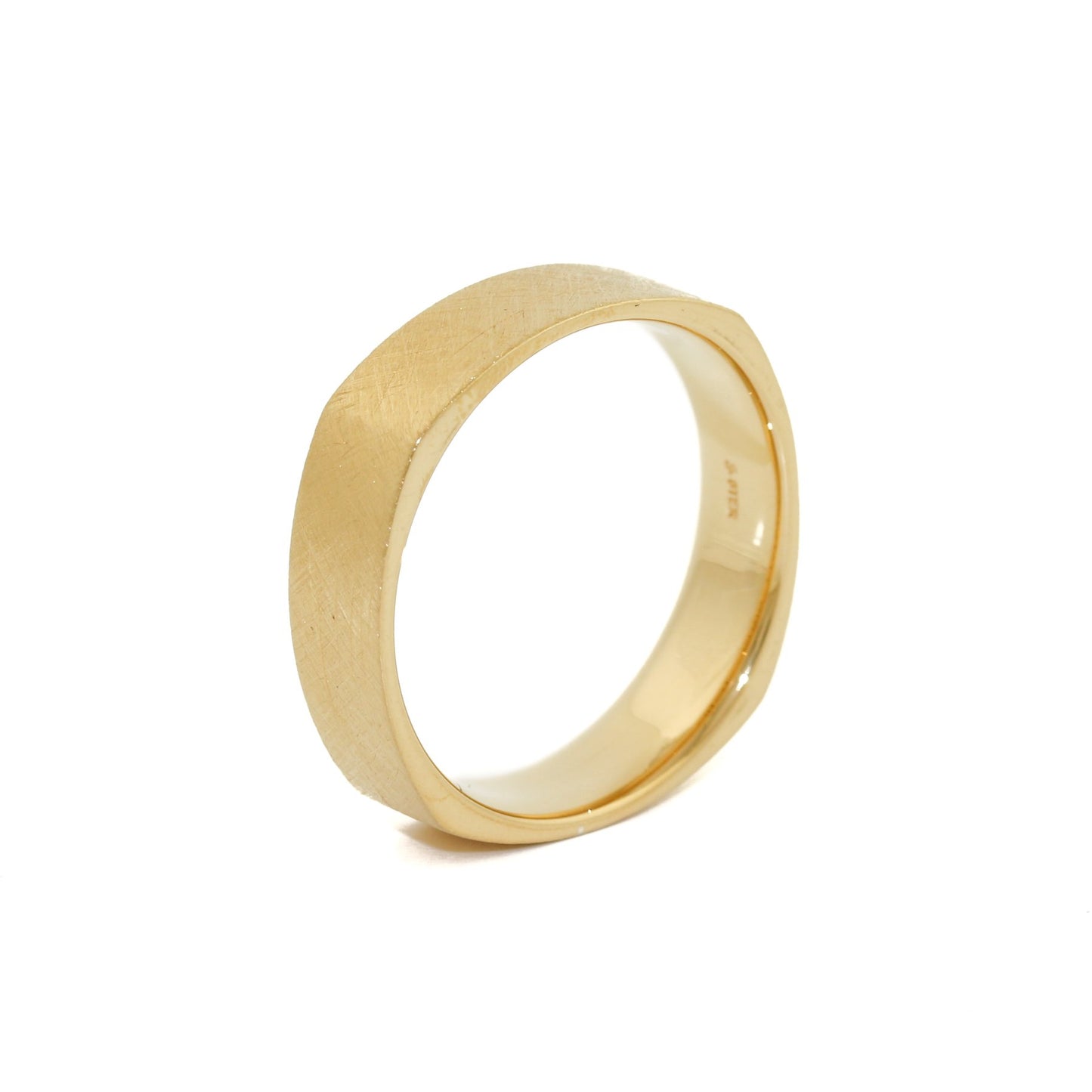 14k Gold 6mm Square Wedding Band - Kingdom Jewelry