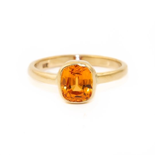 
                      
                        14k Gold Cushion Cut Mandarin Garnet Ring - Kingdom Jewelry
                      
                    